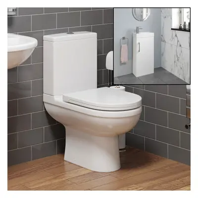 Modern Toilet Sink Basin Cloakroom Ceramic Vanity Unit Bathroom Suite White