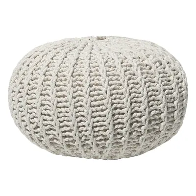 Cotton Knitted Pouffe x cm Beige CONRAD II