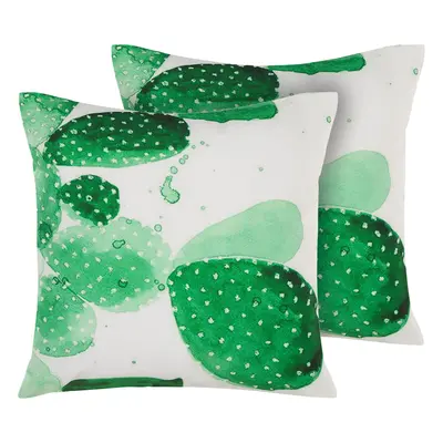 Set of Outdoor Cushions OSTINA Plant Pattern x cm Green