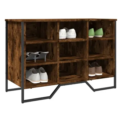 vidaXL Shoe Cabinet Shoe Storage Shelf Shoe Rack Smoked Oak Engineered Wood