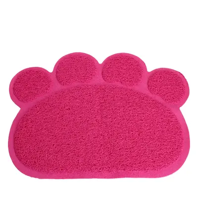 (Pink) Pet Dog PVC Puppy Dish Bowl Feeding Mat Wipe Clean