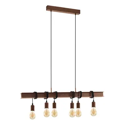 Hanging Ceiling Pendant Light Industrial Metal Gurder Bar Lamp 6x 60W E27 Bulb