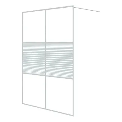 vidaXL Walk-in Shower Wall White 140x195 cm Clear ESG Glass Shower Screen