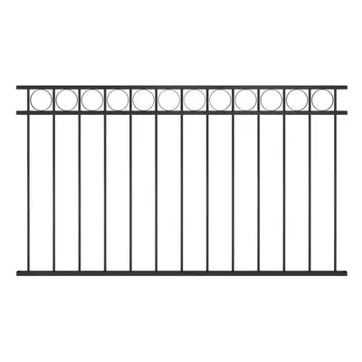 vidaXL Fence Panel Steel 1,7x0,8m Black Outdoor Border Edging Fencing Barrier