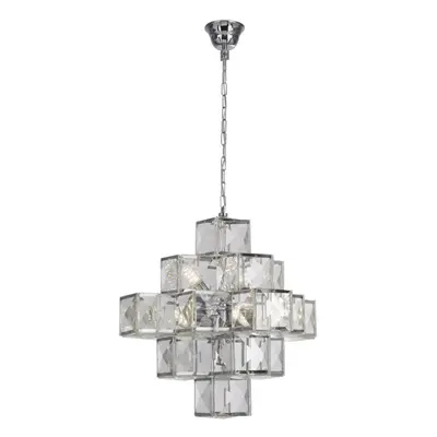 Searchlight GLACIER - Light Acryclic Ceiling Pendant - Chrome