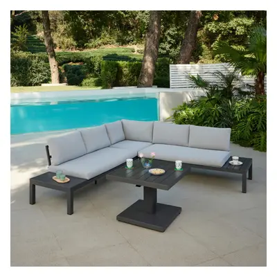 (L-Shape, Rising Table) Bahia Aluminium Garden Furniture Set