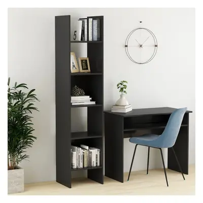 vidaXL Book Cabinet Grey Engineered Wood Bookcase Standing Shelf Storage Rack