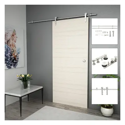 vidaXL Sliding Door Hardware Kit 183cm Stainless Steel Silver Home Barn Gate