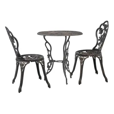 vidaXL Piece Bistro Set Cast Aluminium Outdoor Balcony Patio Table Chair