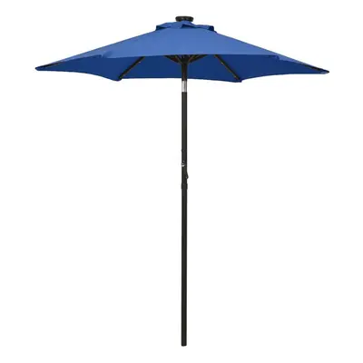 vidaXL Parasol with LED Lights Azure Blue 200x211 cm Aluminium Outdoor Canopy