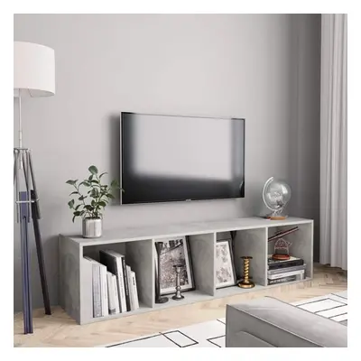 vidaXL Book Cabinet/TV Cabinet Concrete Grey Media Stand Display Wall Shelf