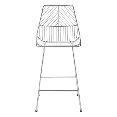 Premier Housewares District Chrome Metal Wire Tapered Bar Chair