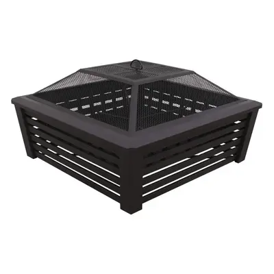 35" Square Outdoor Fire Pit, Black - DG43