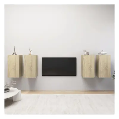 vidaXL 4x TV Cabinets Sonoma Oak 30.5x30x60 cm Chipboard Hanging TV Cabinet