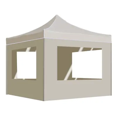 vidaXL Professional Folding Party Tent with Walls Aluminium 3x3m Cream Canopy