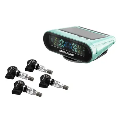 (Green) TPMS Tire Pressure Monitoring System Solar Power Display Internal Sensors