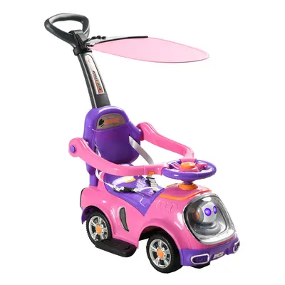 AIYAPLAY in Ride on Push Car, Cartoon Robot Foot to Floor Slider - Pink