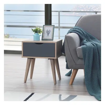 Alford Bedside Table Cabinet Nightstand Unit Inc Drawer Sonoma Oak & Grey