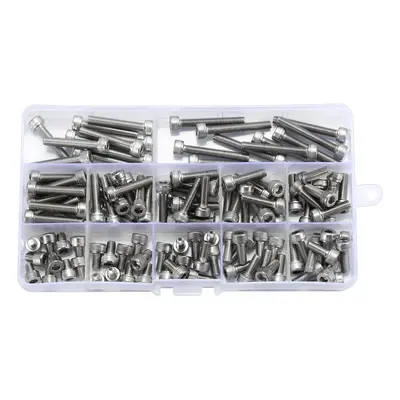 120Pcs M5 Stainless Steel Hex Socket Cap Head Screw Bolts Assortment Set