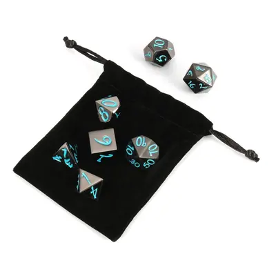 () 7Pcs Antique Metal Polyhedral Dices Multisided Set Role Playing Game Dice With Bag