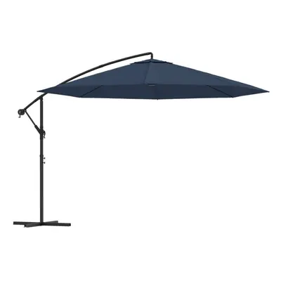 vidaXL Cantilever Umbrella 3.5m Blue Outdoor Garden Hanging Parasol Sunshade