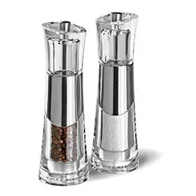 Cole & Mason Precision Grind Bobbi Salt and Pepper Mill Gift Set - Acrylic and Chrome/Clear, 18.