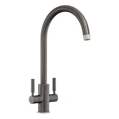 Kitchen Intense Mono Mixer Tap Lever Swivel Spout Mono Graphite Grey Twin Handle