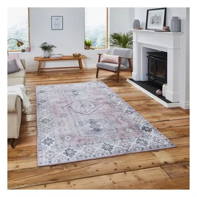 (120x170cm) Topaz G4705 Rugs in Rose High Dense Soft Distressed Mats