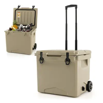 40 Cooler Portable Ice Chest W/ Wheels and Handle Bottle Opener