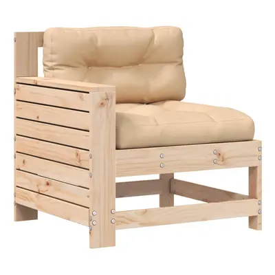 vidaXL Garden Armrest Sofa with Cushion Outdoor Sectional Sofa Solid Wood Pine