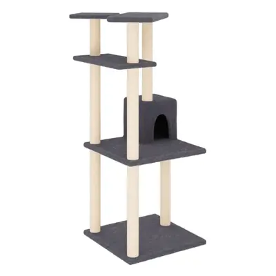 (dark grey) vidaXL Cat Tree with Sisal Scratching Posts Cat Scratch Tower Climber Dark Grey