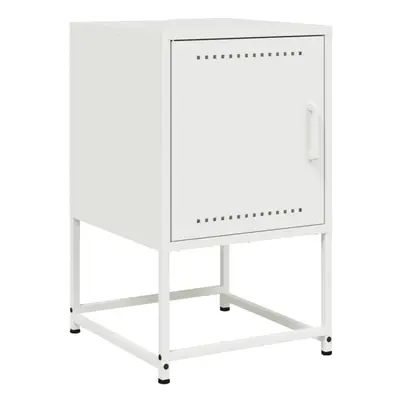 vidaXL Bedside Cabinet Bedroom Nightstand Bed Table Bed Cabinet White Steel