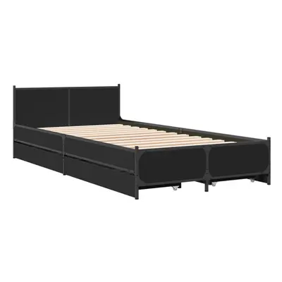 (black, x cm) vidaXL Bed Frame with Drawers Bed Base Mattress Foundation Engineered Wood