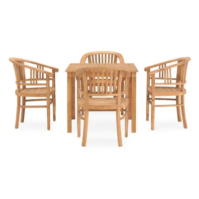 vidaXL Solid Teak Wood Garden Dining Set Piece Table and Chairs Outdoor