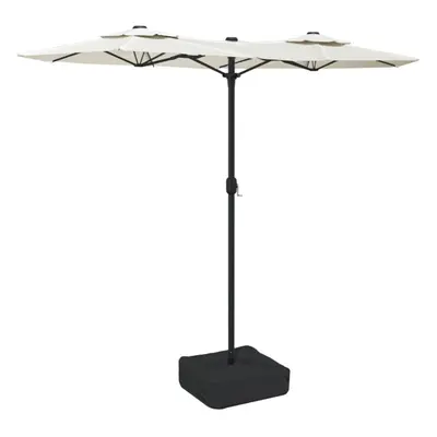 (white) vidaXL Double-Head Parasol Garden Umbrella Outdoor Sun Shading Pool Umbrella