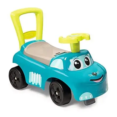 Smoby 2-in-1 Ride on Cars for Kids | Blue Push Along Walker with toy box under seat | Ergonomic 