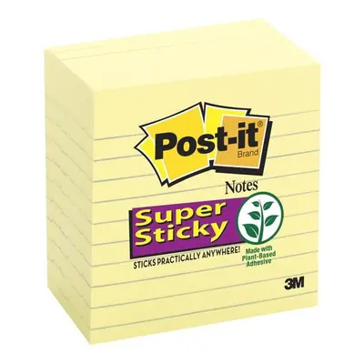 3M Sticky note Note x in. Lined Supr-Stiky Canary Yellow & Pad