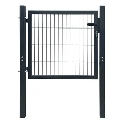 vidaXL Fence Gate Steel Anthracite 105x150cm Garden Patio Security Barrier