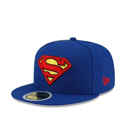 Superman 845365-71-8fitted DC Comics Classic Symbol New Era 59Fifty Fitted Flat Bill Hat, 7.12 F