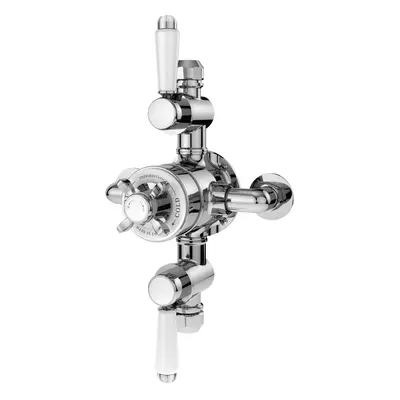 Traditional Exposed Triple Thermostatic Shower Valve (2 Outlets) - Chrome - Balterley