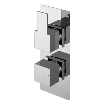 Ripple Contemporary Bathroom Twin Concealed Thermostatic Shower Valve with Diverter and Lever Ha