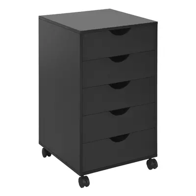 HOMCOM Mobile Vertical Filing Cabinet with Drawers for Home Office, Black