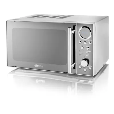 Swan Classic Silver 800W Microwave Polished Stainless Steel SM3080LN