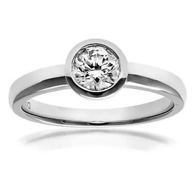 (P) Jewelco London 18ct White Gold Ring, 0.50ct Certified Diamond, Round Brilliant