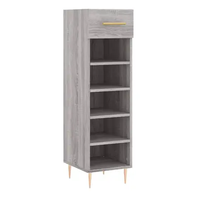 (grey sonoma) vidaXL Shoe Cabinet Shoe Storage Cupboard Shoe Rack Smoked Oak Engineered Wood