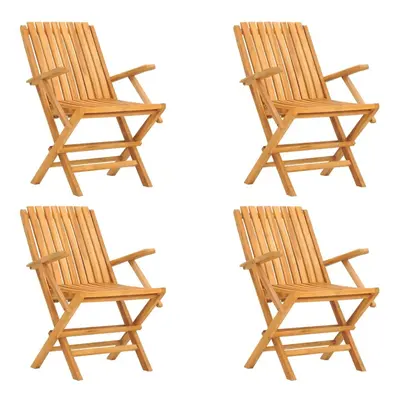 (4 pcs, with armrest) vidaXL Folding Garden Chairs Outdoor Chair Patio Wooden Chair Solid Wood T