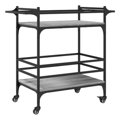 vidaXL Kitchen Trolley Rolling Cart Storage Cart Grey Sonoma Engineered Wood