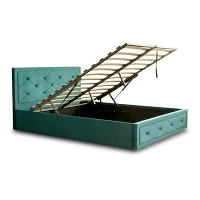 (Jade, 5FT King) Frome Ottoman Gas Lift Storage Bed