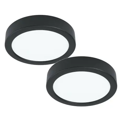 2 PACK Wall / Ceiling Light Black 160mm Round Surface Mounted 10.5W LED 4000K