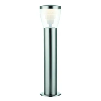 500mm Outdoor LED Lamp Post Bollard Round Brushed Steel 10W Cool White Light